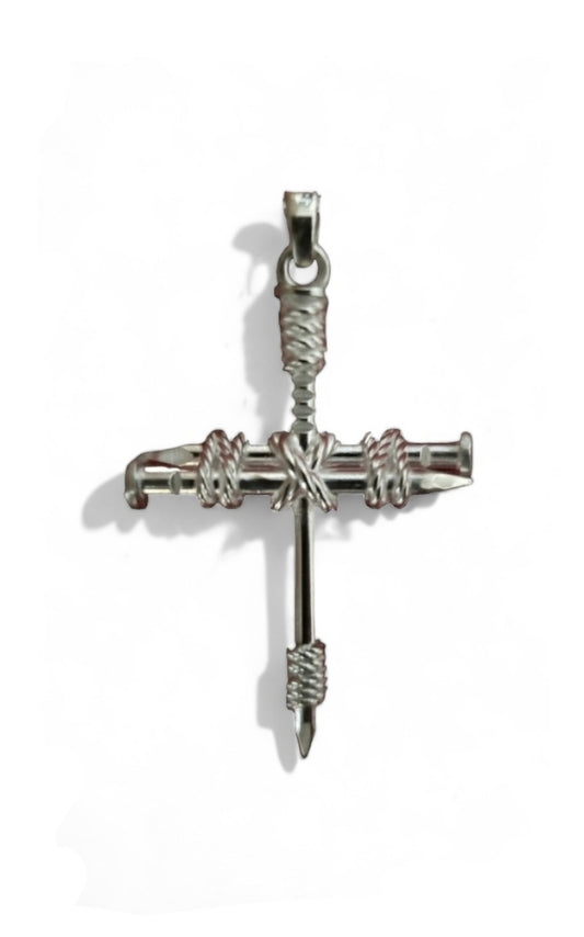 4D Silver Nail Crucifix